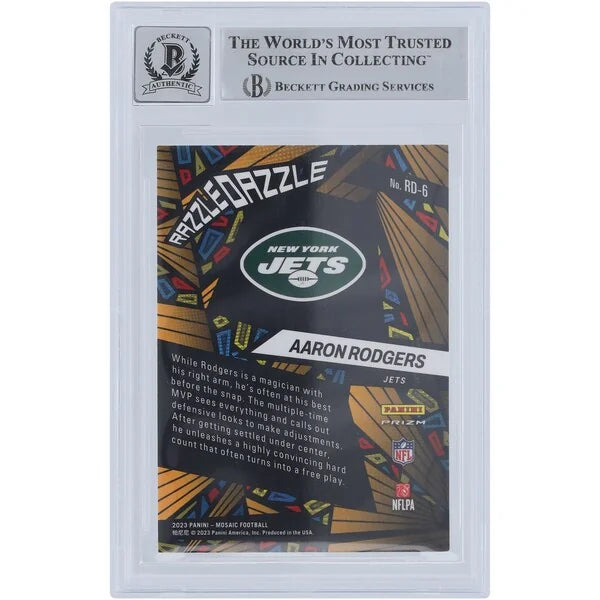 Aaron Rodgers Signed 2023 Panini Mosaic Razzle Dazzle #RD-6 | Beckett Authenticated