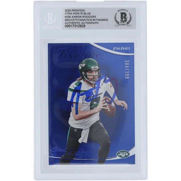 Aaron Rodgers Signed 2023 Panini Prestige Xtra Points Blue Card #224 #/399