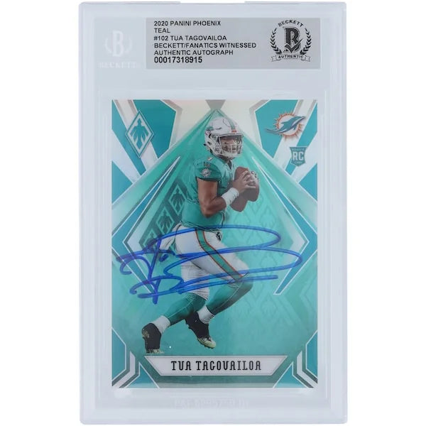 Tua Tagovailoa Signed 2020 Panini Phoenix Teal Rookie Card #102 | #/175