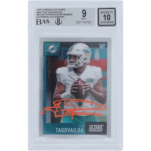 Tua Tagovailoa Signed 2020 Panini Chronicles Score Rookie #442 Card | Beckett Authenticate