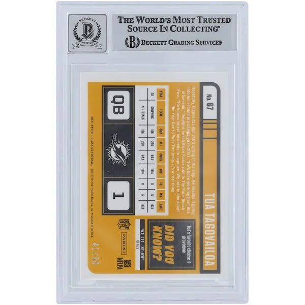 Tua Tagovailoa Signed 2021 Panini Classic Premium #67 Card | Graded 10