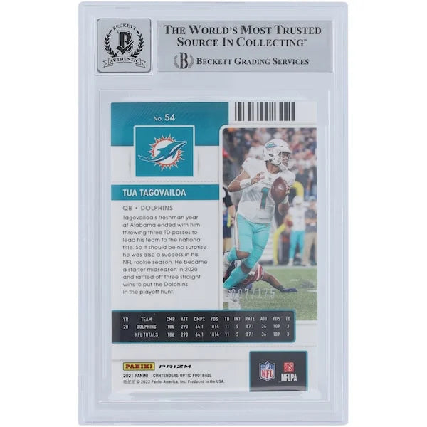 Tua Tagovailoa Signed 2021 Panini Contenders Optic Red #54 | Graded 10