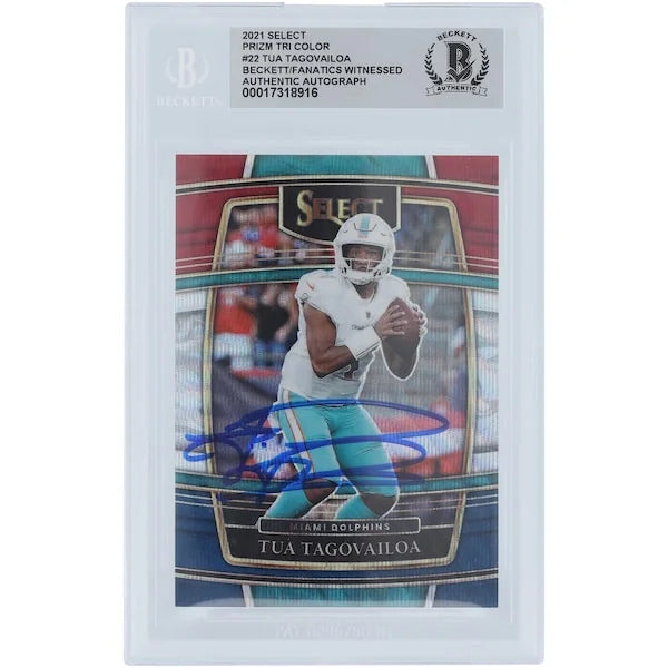 Tua Tagovailoa Signed 2021 Panini Select Tri-Color Prizm #22 | #/249
