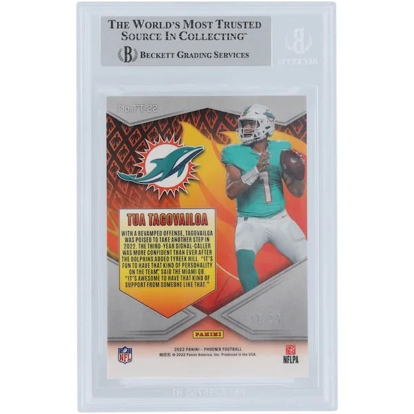 Tua Tagovailoa Signed 2022 Panini Phoenix Flame Throwers Orange Card | #/99 Beckett Authen