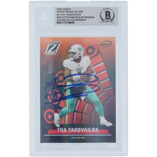 Tua Tagovailoa Signed 2022 Panini Zenith Artist Proof Silver #5 Card | #/50