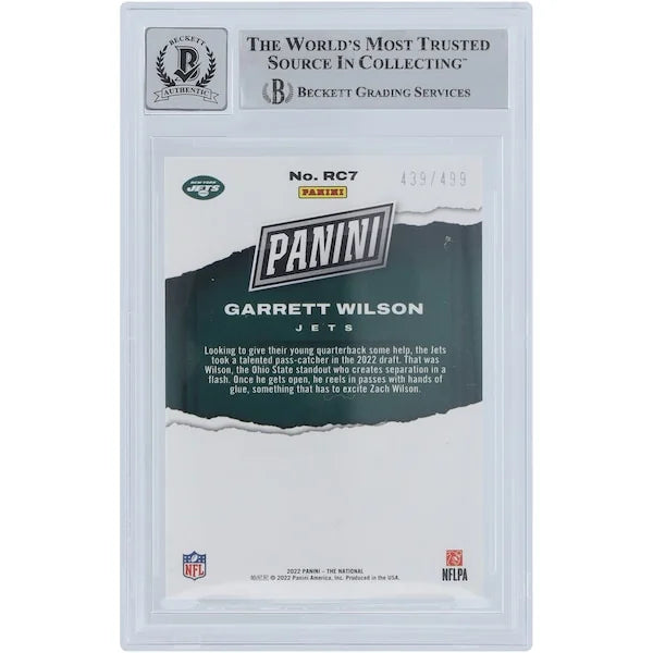 Garrett Wilson Signed 2022 Panini The National Rookie Card | #RC7 /499