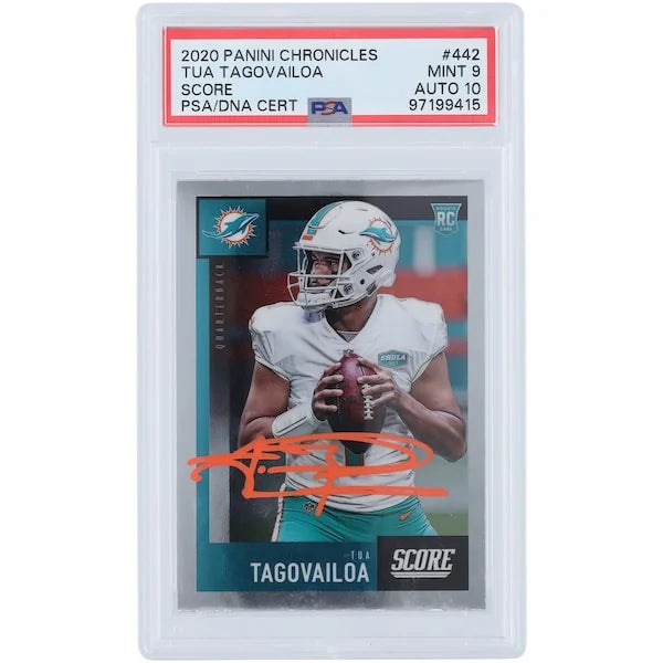 Tua Tagovailoa Signed 2020 Panini Chronicles Score #442 | PSA 9 Rookie Card