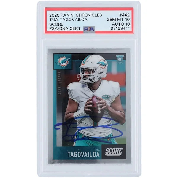 Tua Tagovailoa Signed 2020 Panini Chronicles Score #442 | PSA 10 Rookie Card