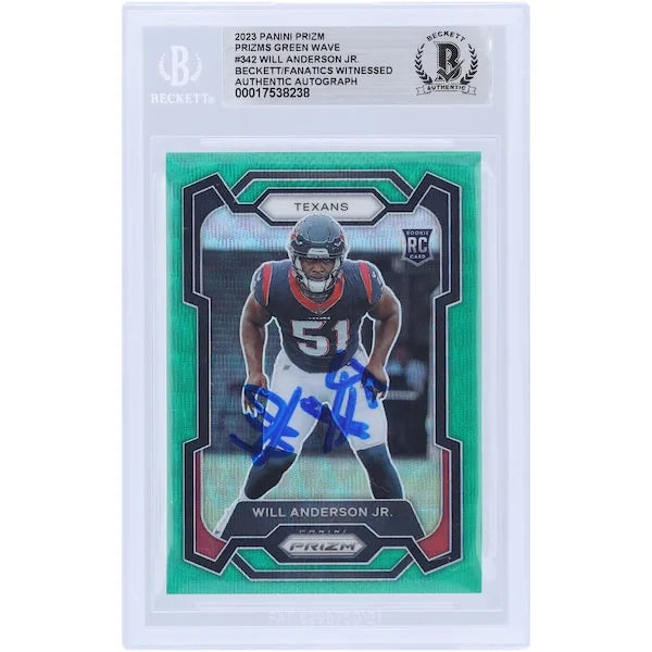Will Anderson Jr. Signed 2023 Panini Prizm Green Wave Rookie #342 Card | Beckett Authentic