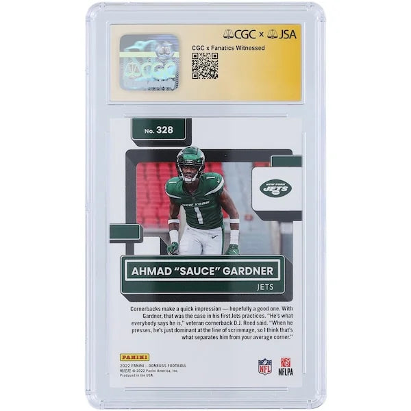 Ahmad Gardner Signed 2022 Panini Donruss #328 Rookie Card | CGC 9