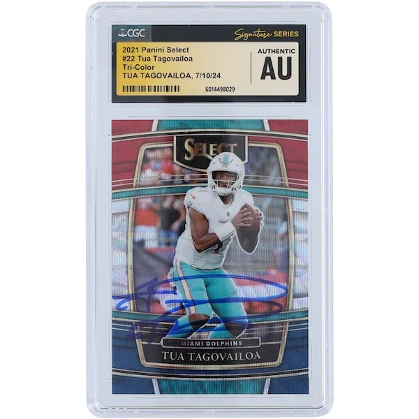 Tua Tagovailoa Signed 2021 Panini Select Tri-Color #22 | Limited #/249