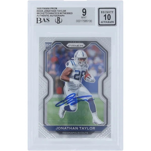 Jonathan Taylor Signed 2020 Panini Prizm #332 Rookie Card | Graded 9