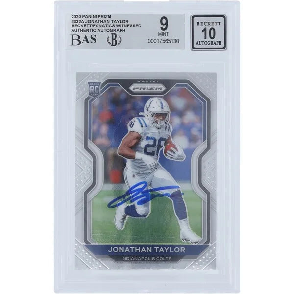 Jonathan Taylor Signed 2020 Panini Prizm #332 Rookie Card | Graded 9