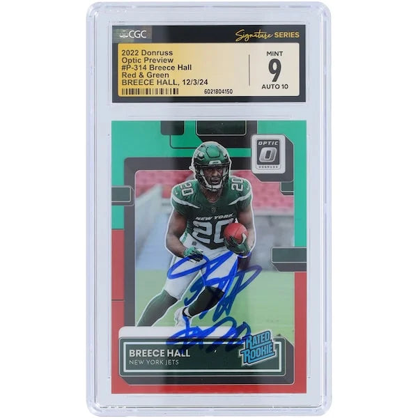 Breece Hall Signed 2022 Panini Donruss Optic Rookie Card | CGC 9