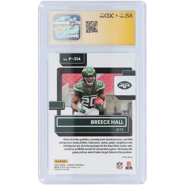 Breece Hall Signed 2022 Panini Donruss Optic Rookie Card | CGC 9
