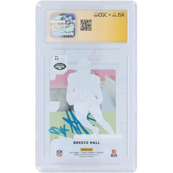 Breece Hall Signed 2022 Panini Clearly Donruss #64 Rookie Card | CGC 9