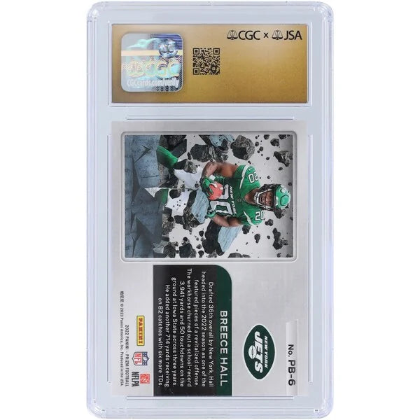 Breece Hall Signed 2022 Panini Prizm Prizm Break Rookie Card | CGC 10