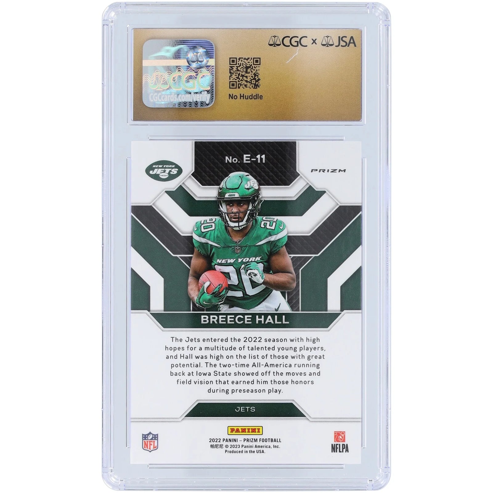 Breece Hall Signed 2022 Panini Prizm Emergent Rookie Card | CGC Authenticated