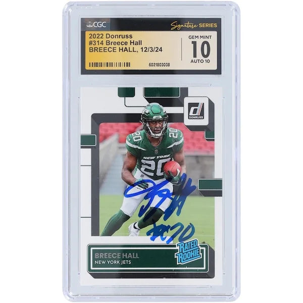 Breece Hall Signed 2022 Panini Donruss #314 Rookie Card | CGC Authenticated