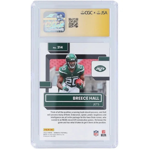 Breece Hall Signed 2022 Panini Donruss #314 Rookie Card | CGC Authenticated