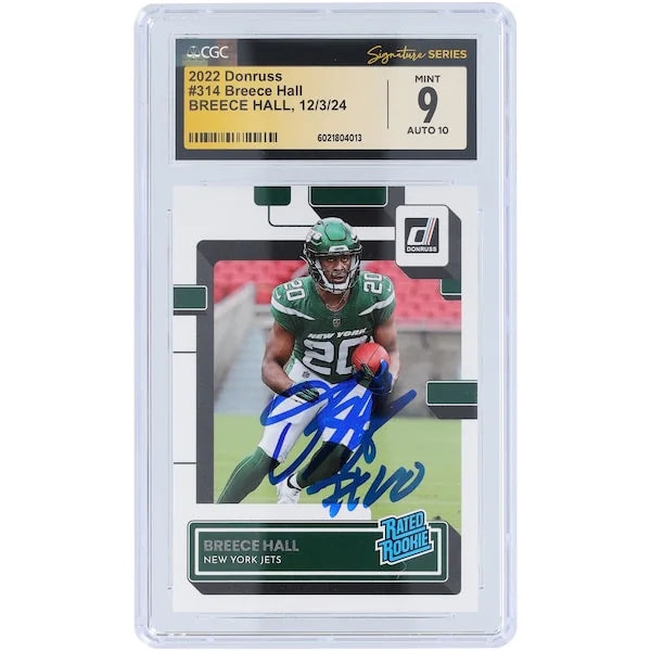 Breece Hall Signed 2022 Panini Donruss #314 Rookie Card | CGC Authenticated 9
