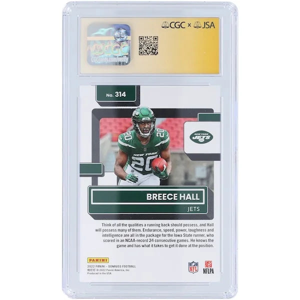 Breece Hall Signed 2022 Panini Donruss #314 Rookie Card | CGC Authenticated 9