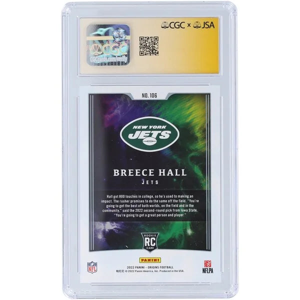 Breece Hall Signed 2022 Panini Origins #106 Rookie Card | CGC 9 Authenticated
