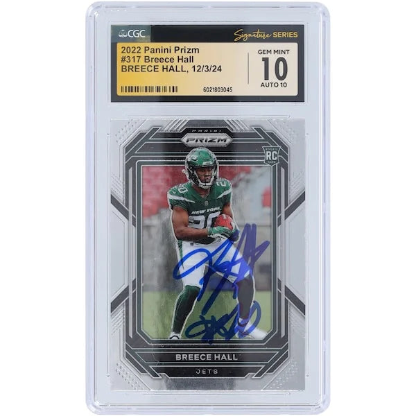 Breece Hall Signed 2022 Panini Prizm #317 Rookie Card | CGC 10