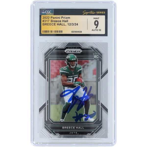 Breece Hall Signed 2022 Panini Prizm #317 Rookie Card | CGC Authenticated 9