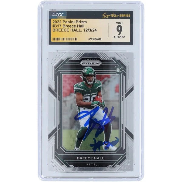 Breece Hall Signed 2022 Panini Prizm #317 Rookie Card | CGC Authenticated 9
