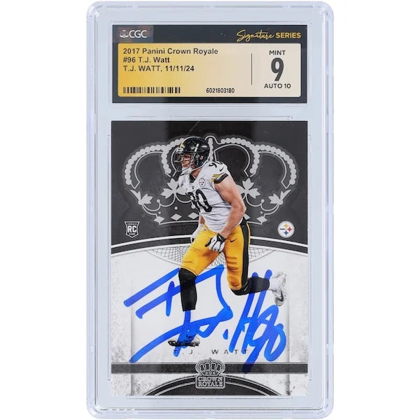 T.J. Watt Signed 2017 Panini Crown Royale #96 Rookie Card | CGC Authenticated