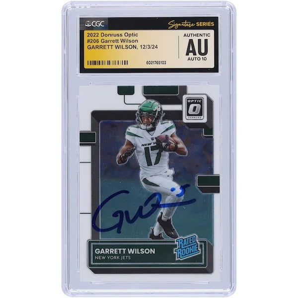 Garrett Wilson Signed 2022 Panini Donruss Optic #206 Rookie Card | Authenticated