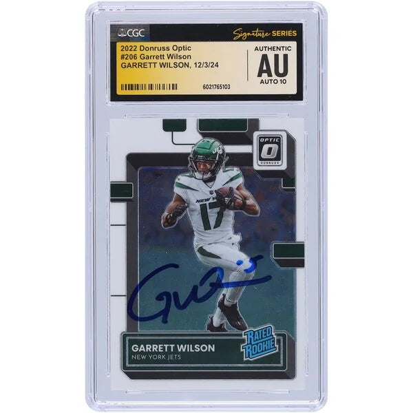 Garrett Wilson Signed 2022 Panini Donruss Optic #206 Rookie Card | Authenticated