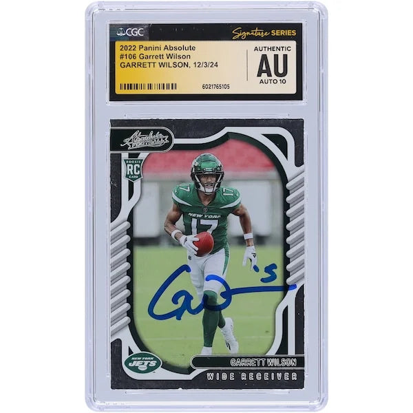 Garrett Wilson Signed 2022 Panini Absolute #106 Rookie Card | CGC Auto 10
