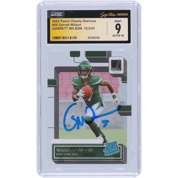 Garrett Wilson Signed 2022 Panini Clearly Donruss #56 Rookie Card | CGC 9