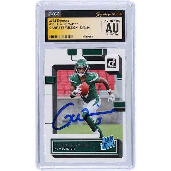 Garrett Wilson Signed 2022 Panini Donruss #306 Rookie Card | CGC Auto 10
