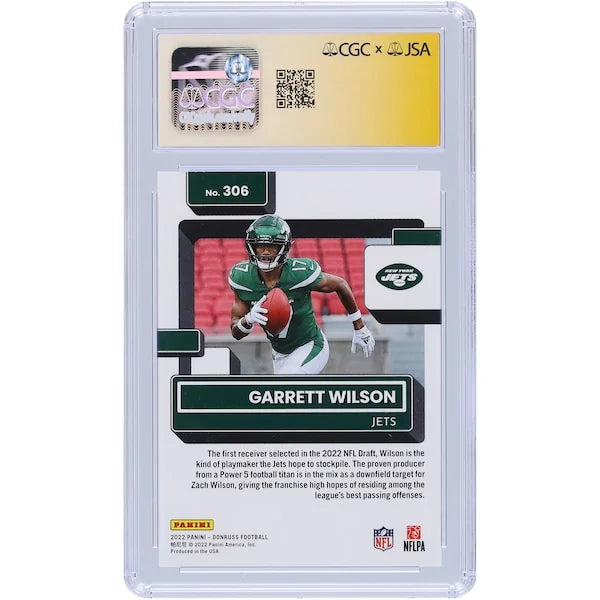 Garrett Wilson Signed 2022 Panini Donruss #306 Rookie Card | CGC Auto 10