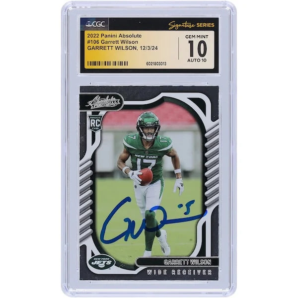 Garrett Wilson Signed 2022 Panini Absolute #106 Rookie Card | CGC 10