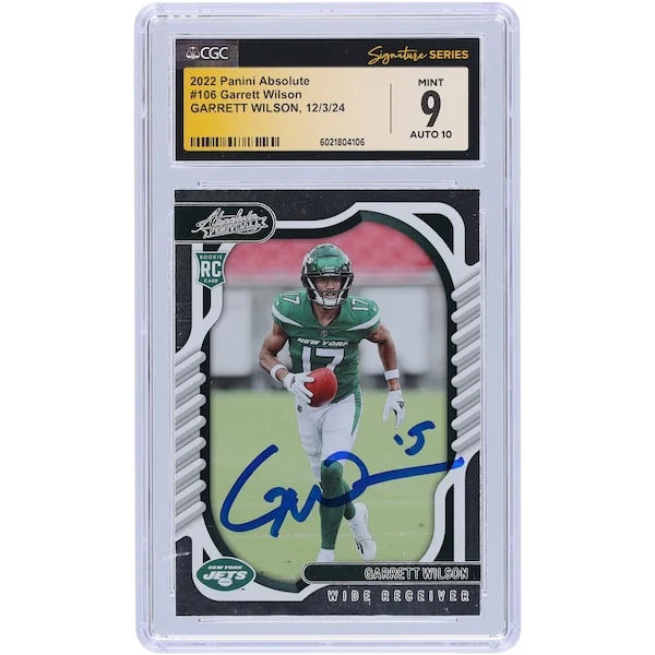 Garrett Wilson Signed 2022 Panini Absolute #106 Rookie Card | CGC 9