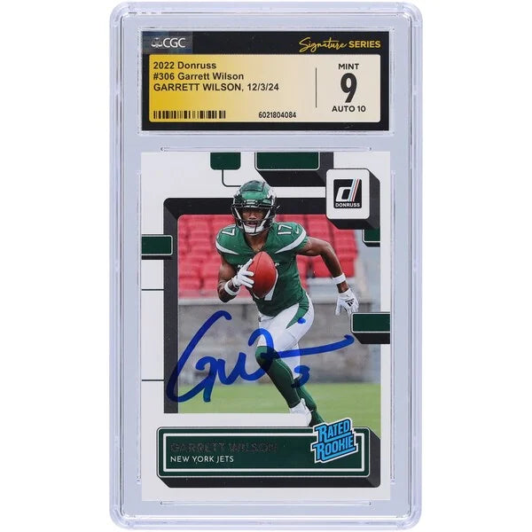 Garrett Wilson Signed 2022 Panini Donruss #306 Rookie Card | CGC 9