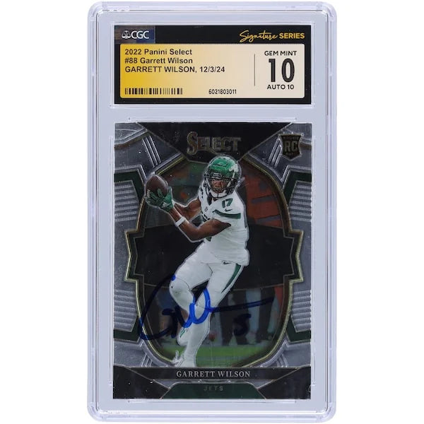 Garrett Wilson Signed 2022 Panini Select #88 Rookie Card | CGC 10