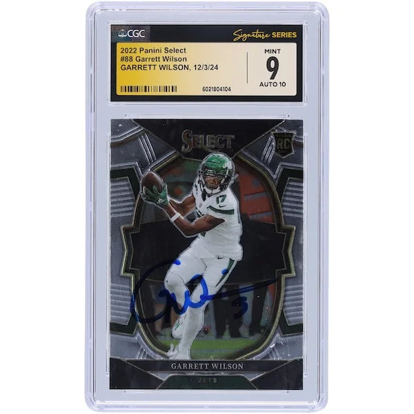 Garrett Wilson Signed 2022 Panini Select #88 Rookie Card | CGC 9