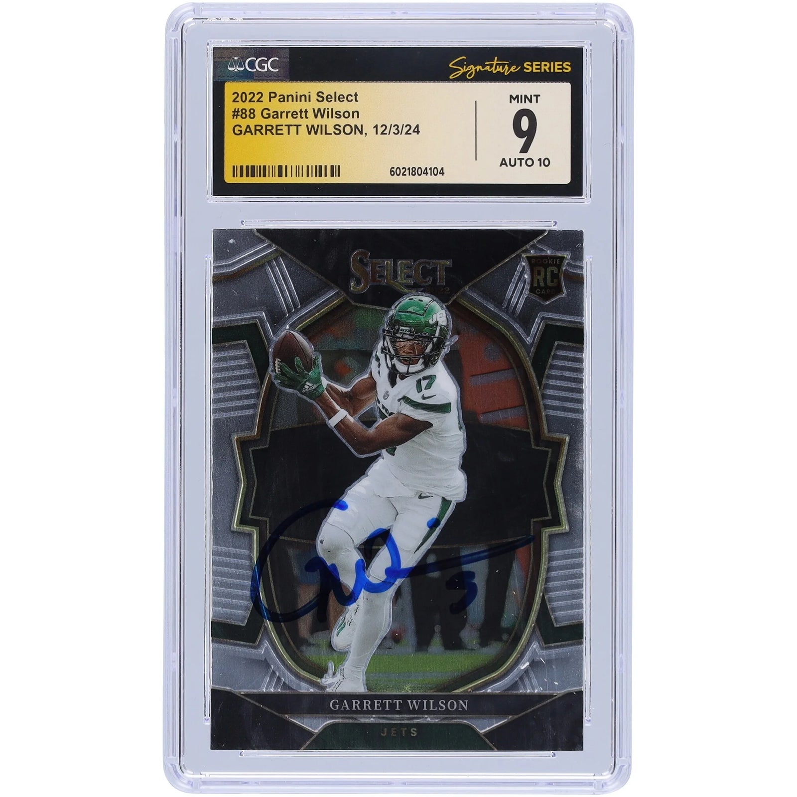 Garrett Wilson Signed 2022 Panini Select #88 Rookie Card | CGC 9