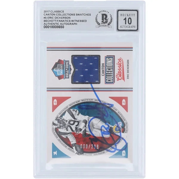 Eric Dickerson Signed 2017 Panini Classics Canton Collection Card | Graded 10