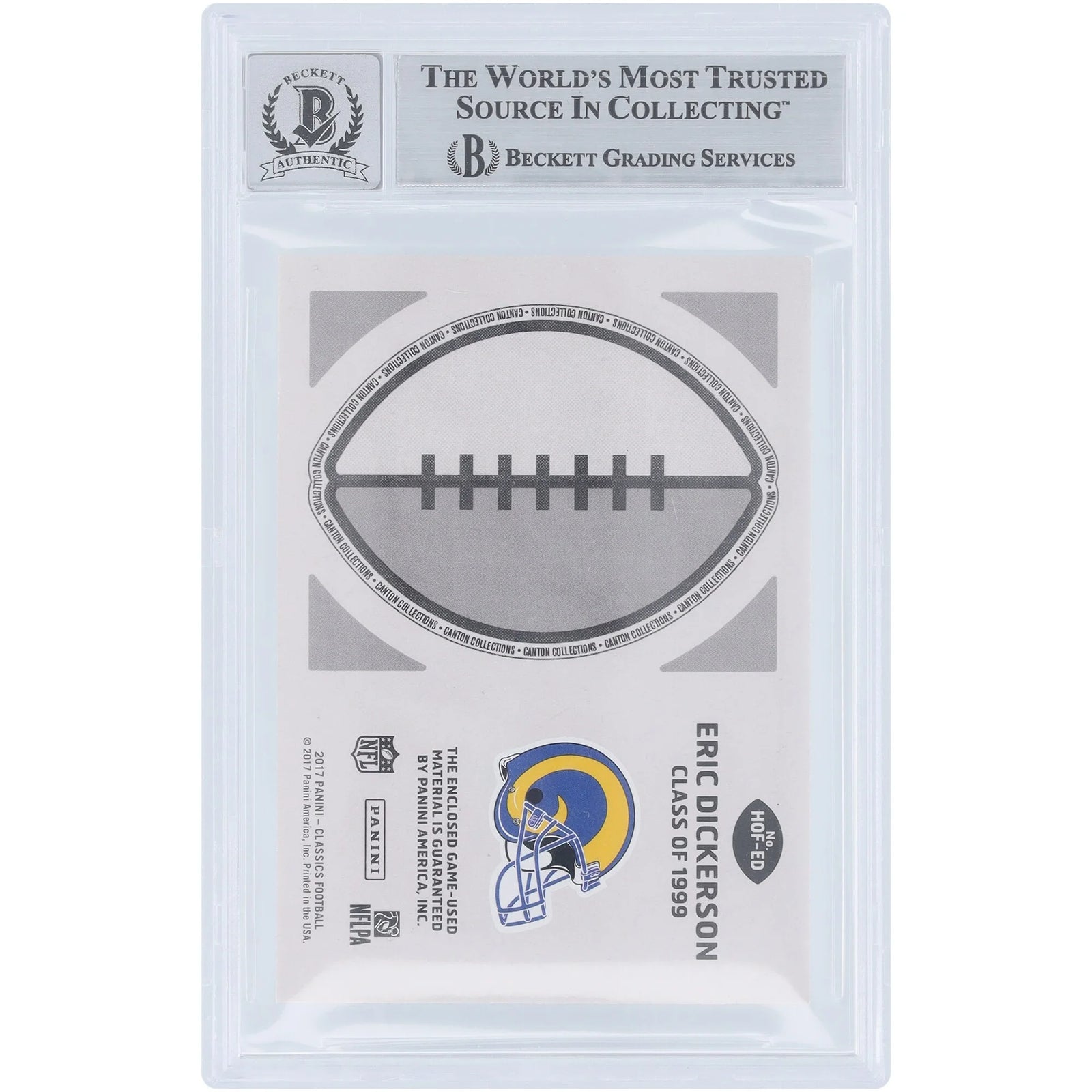 Eric Dickerson Signed 2017 Panini Classics Canton Collection Card | Graded 10