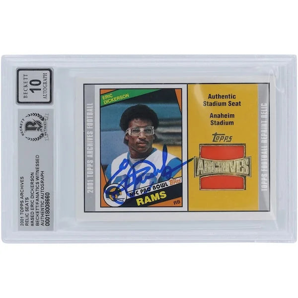 Eric Dickerson Signed 2001 Topps Archives Stadium Seat Relic Card | Beckett Authenticated
