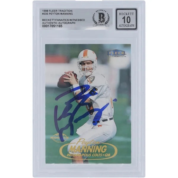 Peyton Manning Signed 1998 Fleer Tradition #235 Rookie Card | Beckett Authenticated