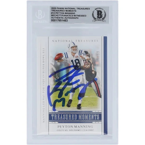 Peyton Manning Signed 2020 Panini National Treasures Card | Graded 10