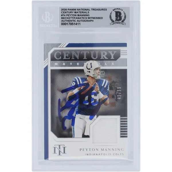 Peyton Manning Signed 2020 Panini National Treasures Card | Colts
