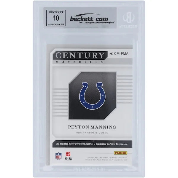 Peyton Manning Signed 2020 Panini National Treasures Card | Colts